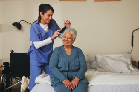 Senior housing community in Wichita, Kansas with residents, Keepsake Kottage Wichita Ks