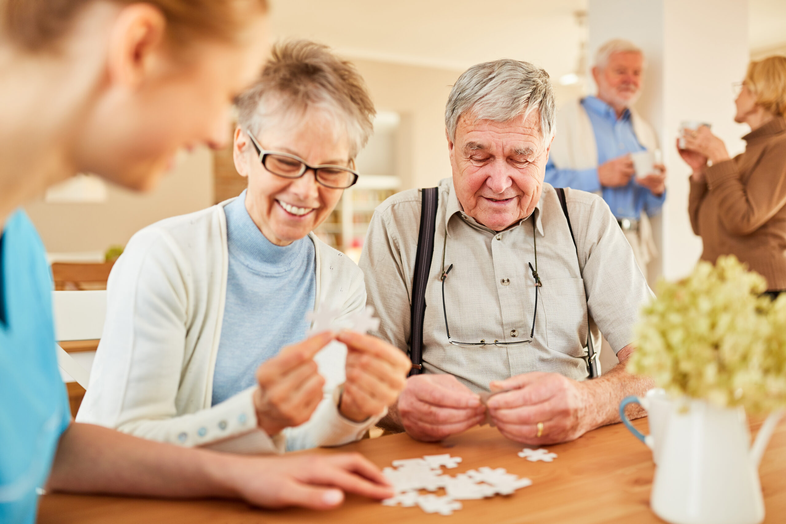 Senior couple enjoying activities at assisted living care in Wichita, Kansas